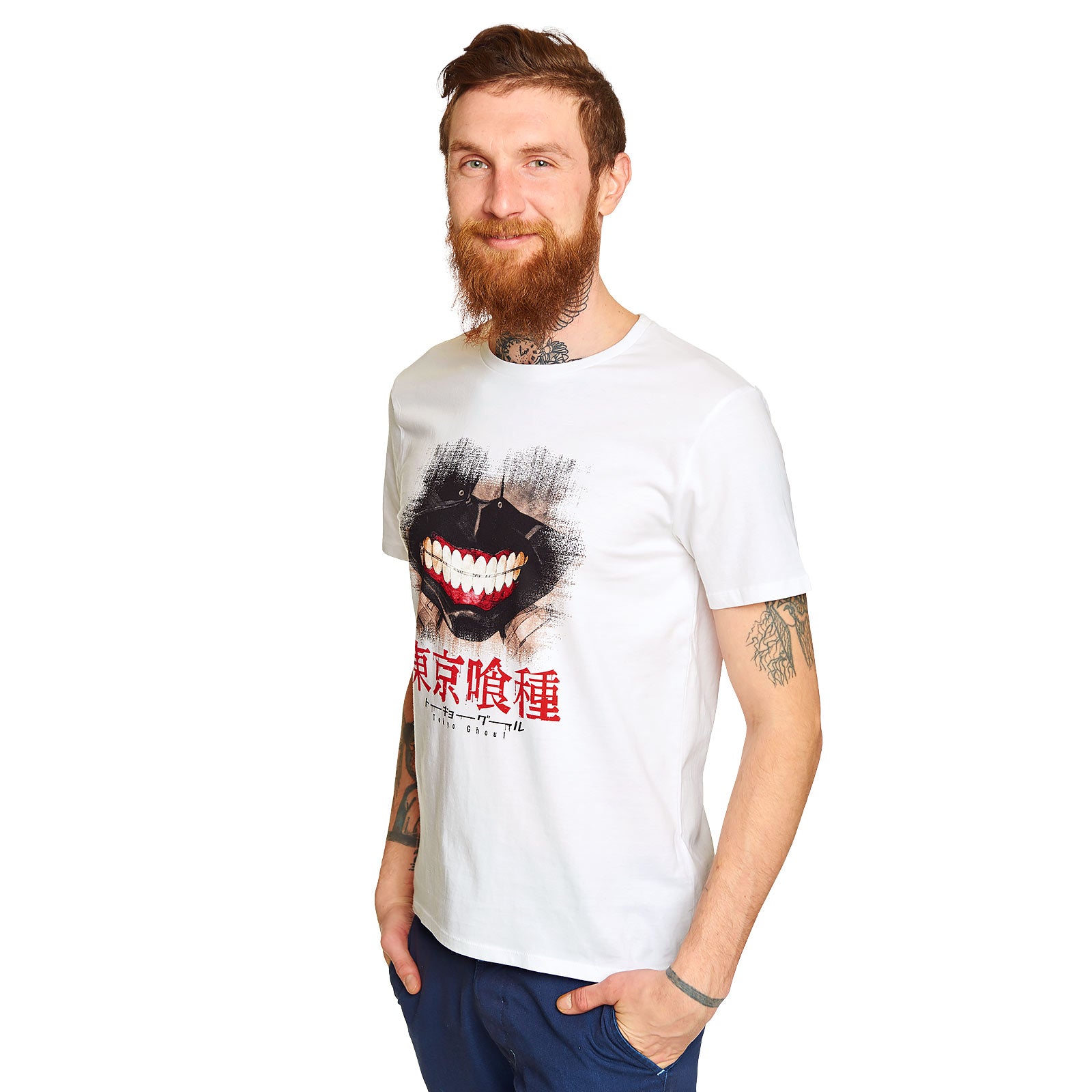 Zdjęcie produktu Tokyo Ghoul - Kaneki Mask T-Shirt biały