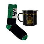 Zdjęcie produktu Harry Potter - Skarpety Slytherin Quidditch i emaliowany kubek