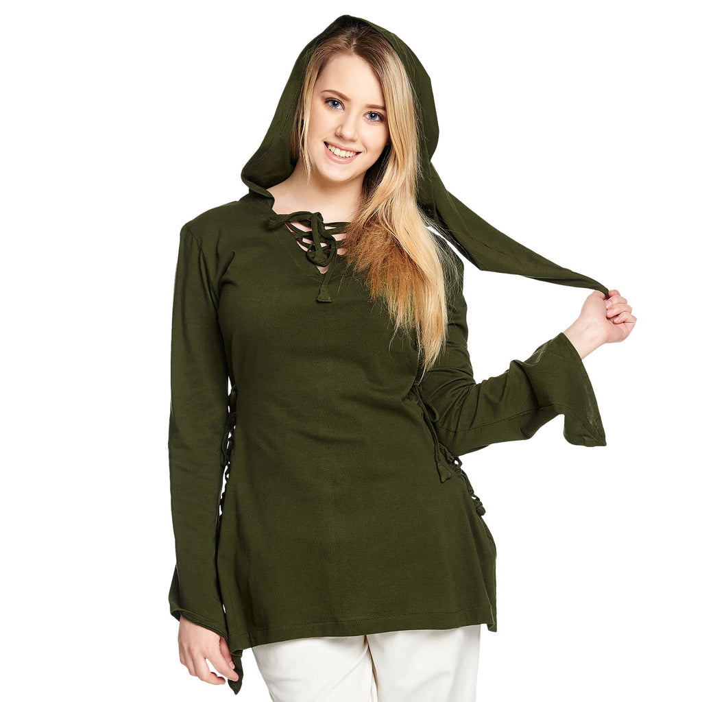 Product image Medieval Blouse Lea with Hood Green