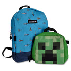 Zdjęcie produktu Minecraft - Plecak Sword & Axe z Mini Torbą Creeper