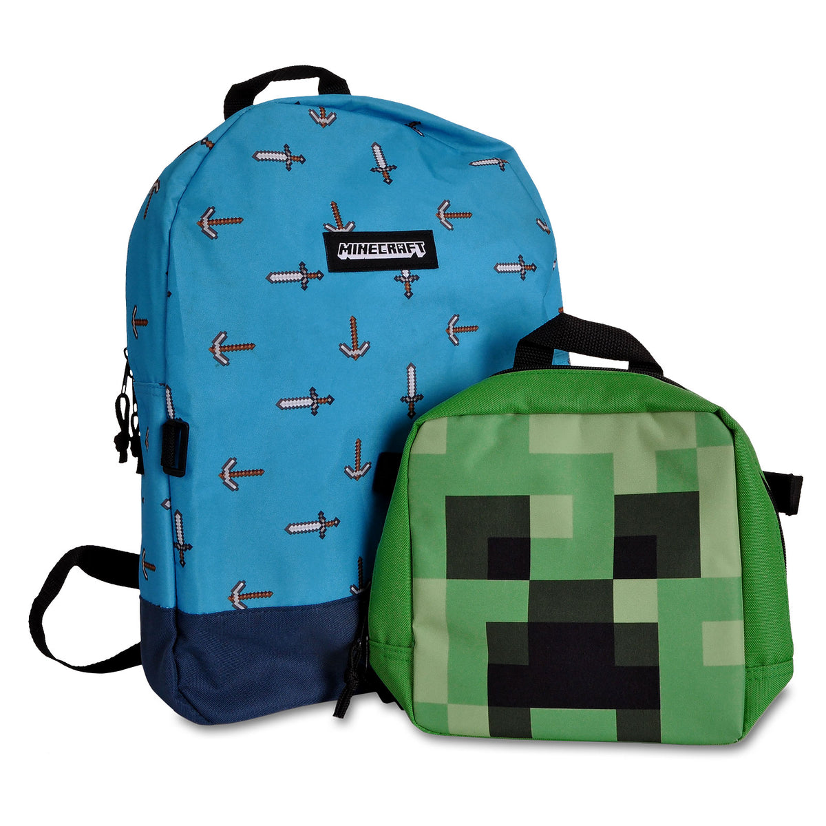 Zdjęcie produktu Minecraft - Plecak Sword & Axe z Mini Torbą Creeper