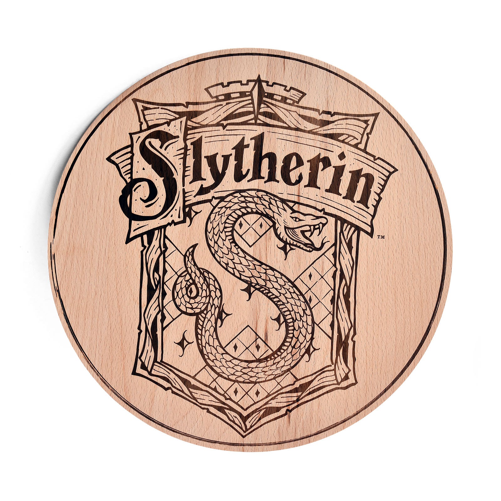 Zdjęcie produktu Harry Potter - Deska do krojenia z herbem Slytherinu, bukowa