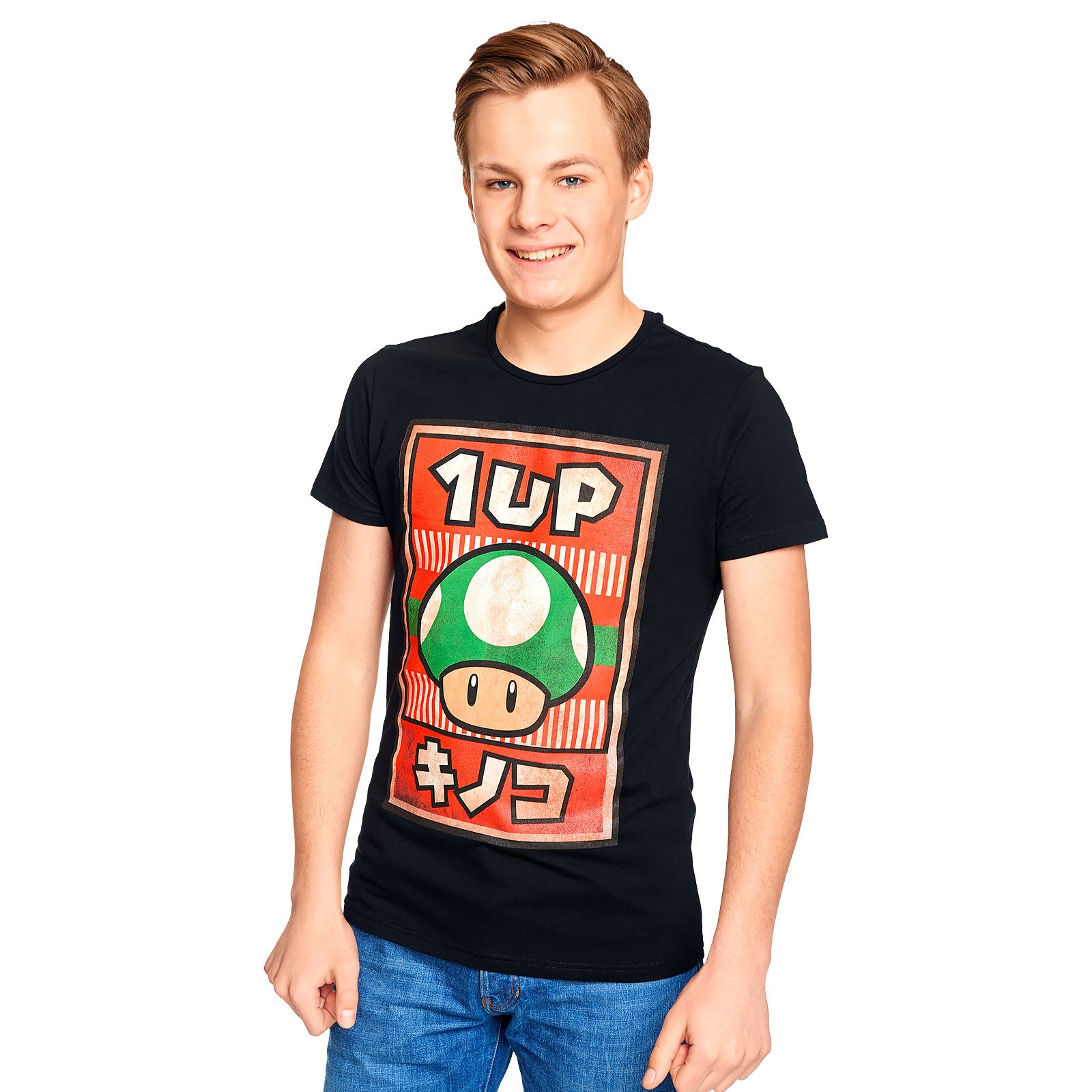 Zdjęcie produktu Super Mario - Koszulka Propaganda 1 UP Grzyb Plakat czarna