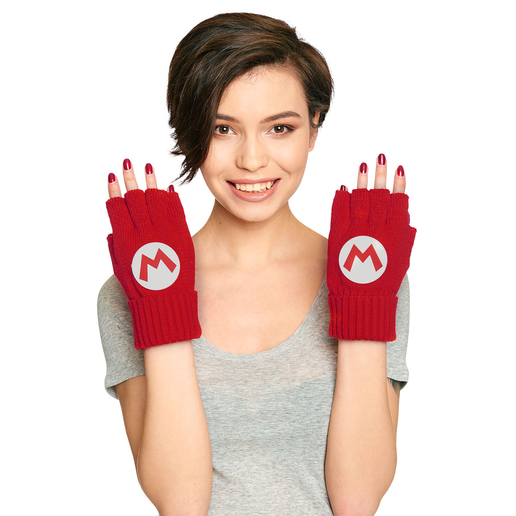 Zdjęcie produktu Super Mario - Rękawiczki bez palców z logo czerwone