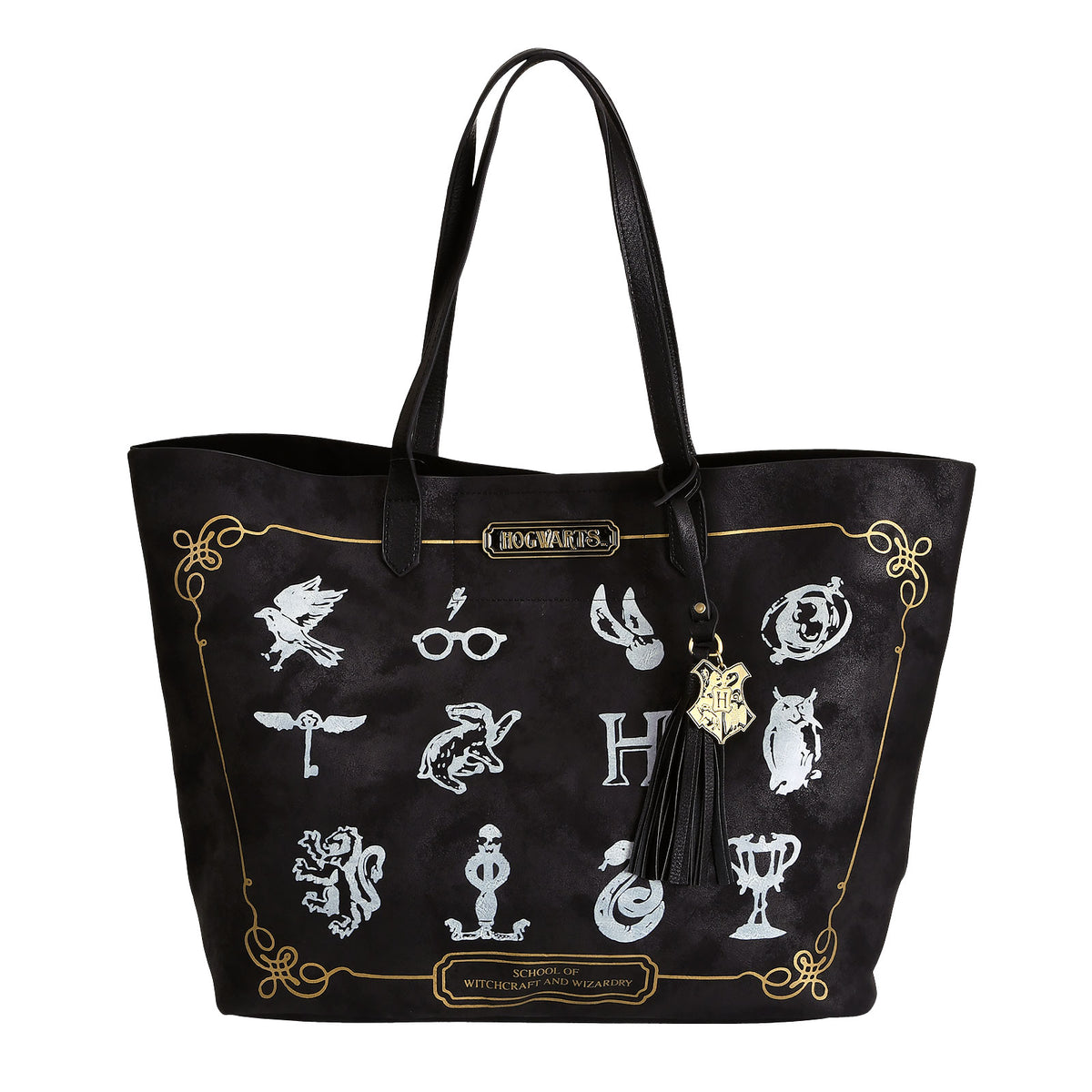 Zdjęcie produktu Harry Potter - Torba na zakupy z symbolami Hogwartu