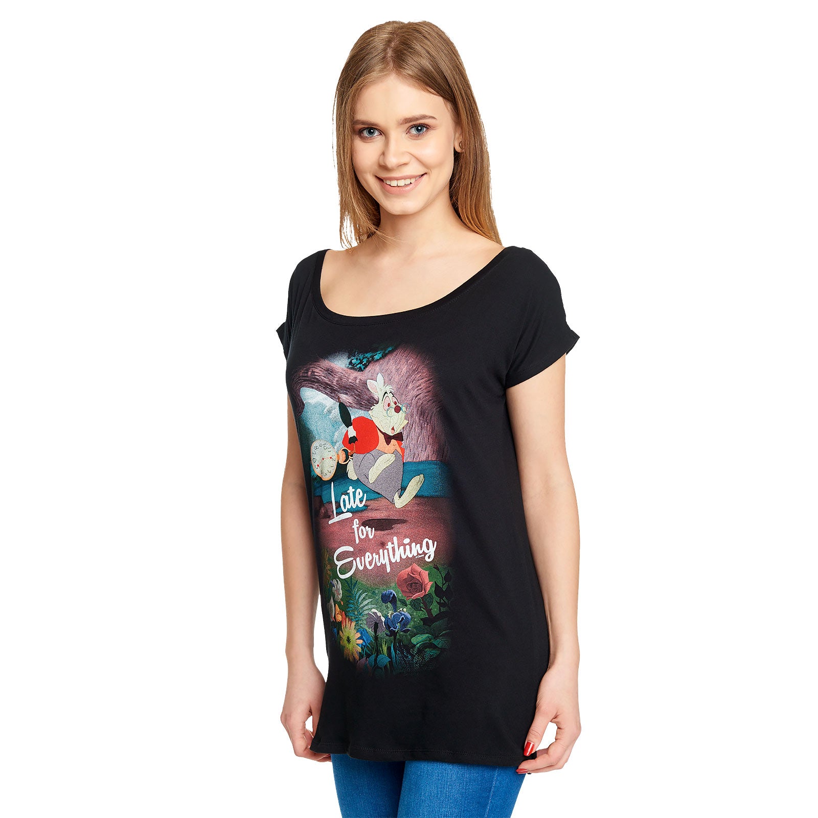 Zdjęcie produktu Alice w Krainie Czarów - Late T-Shirt Damskie Loose Fit czarne