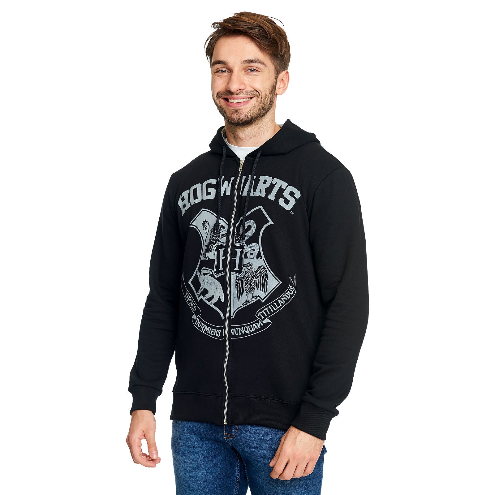 Zdjęcie produktu Harry Potter - Czarna bluza z kapturem z herbem Hogwartu
