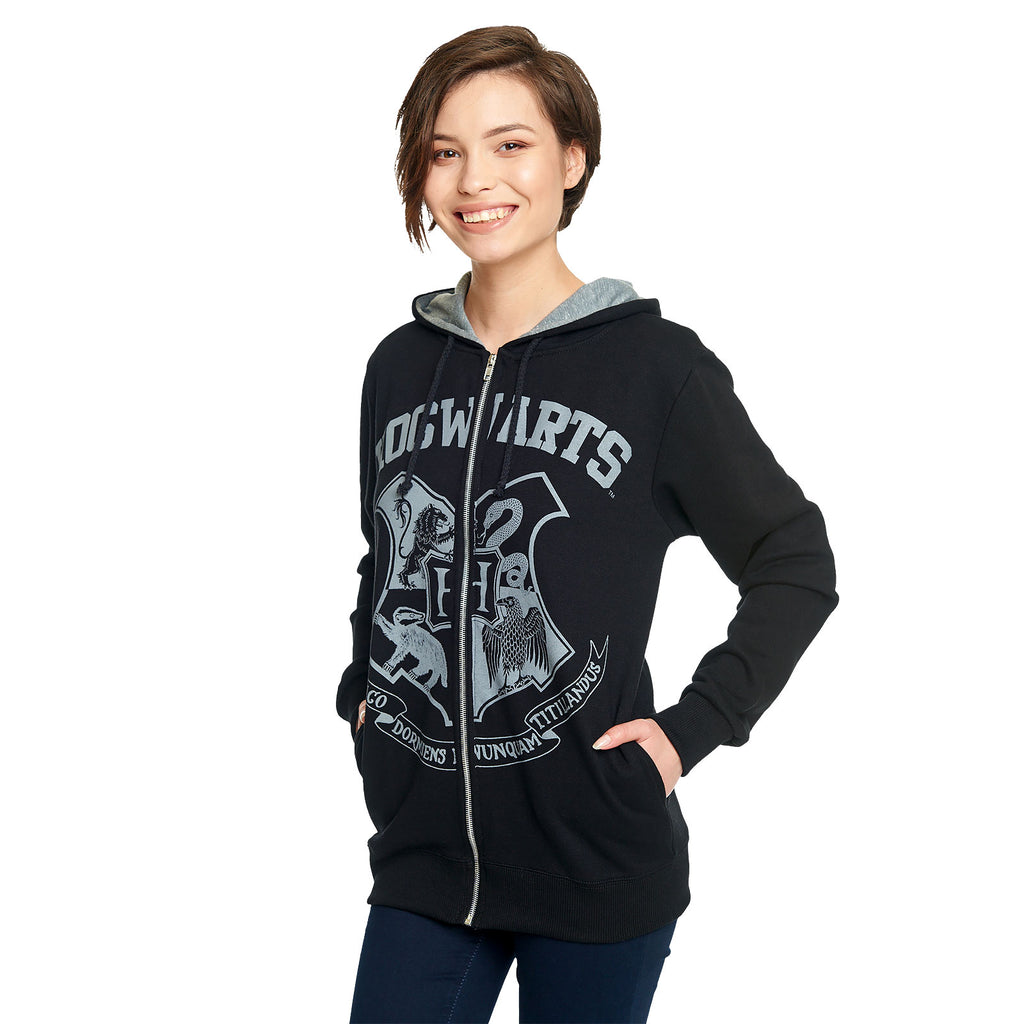 Zdjęcie produktu Harry Potter - Czarna bluza z kapturem z herbem Hogwartu