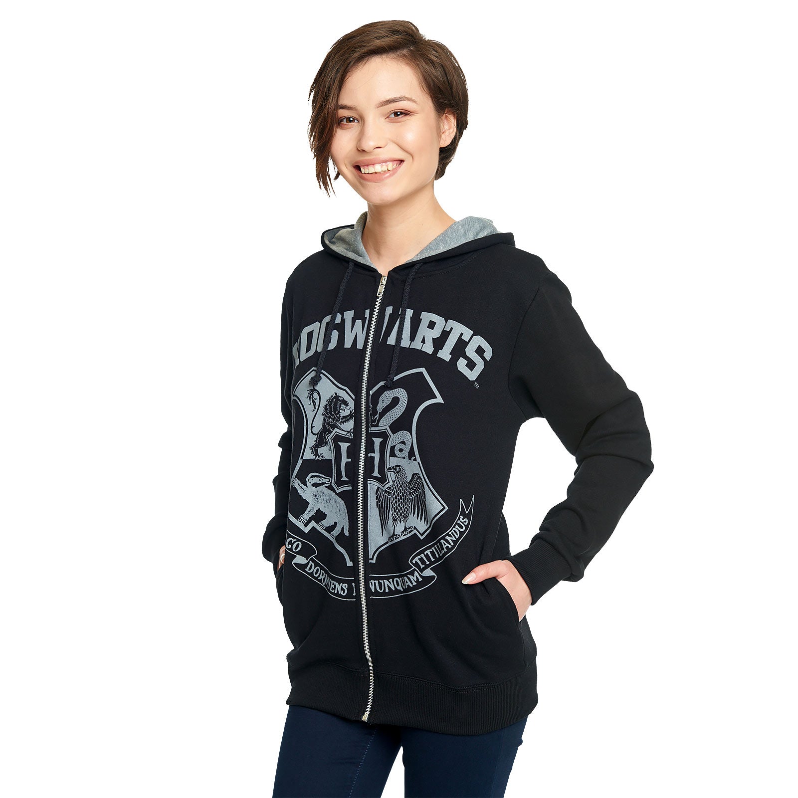 Zdjęcie produktu Harry Potter - Czarna bluza z kapturem z herbem Hogwartu