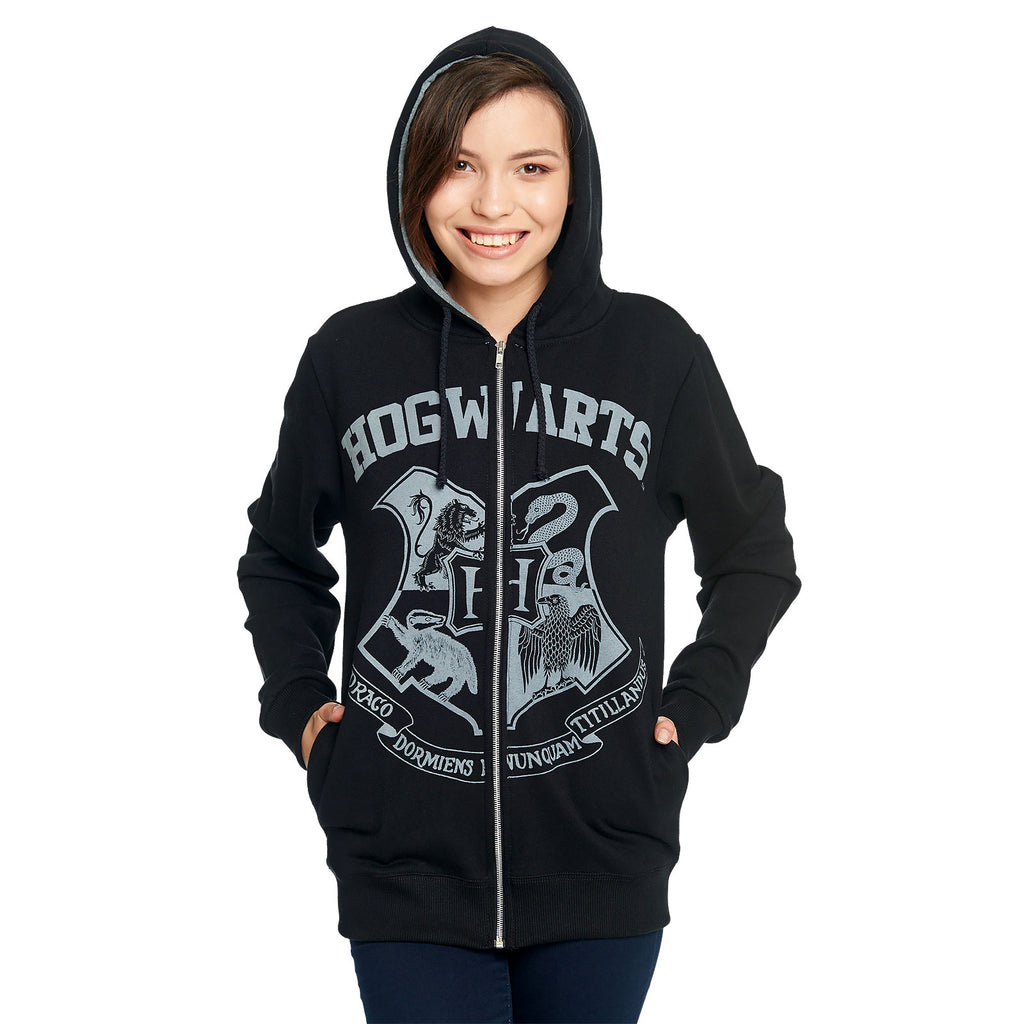 Zdjęcie produktu Harry Potter - Czarna bluza z kapturem z herbem Hogwartu