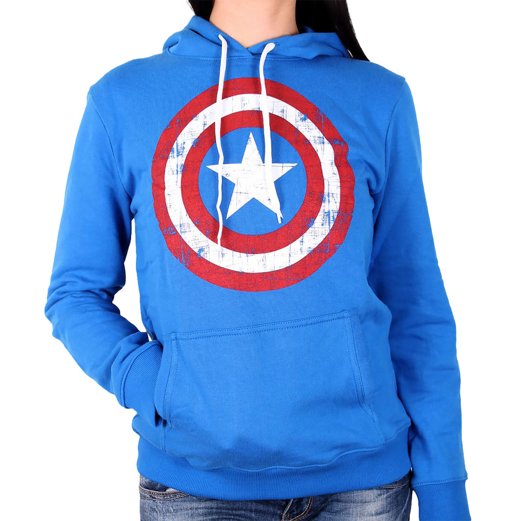 Zdjęcie produktu Captain America - Bluza z kapturem Shield dla kobiet niebieska