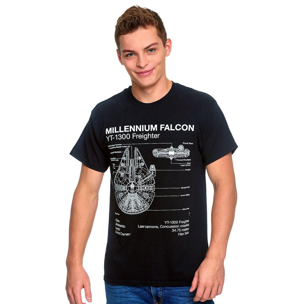 Product image Star Wars - Millennium Falcon Sketch T-Shirt Black