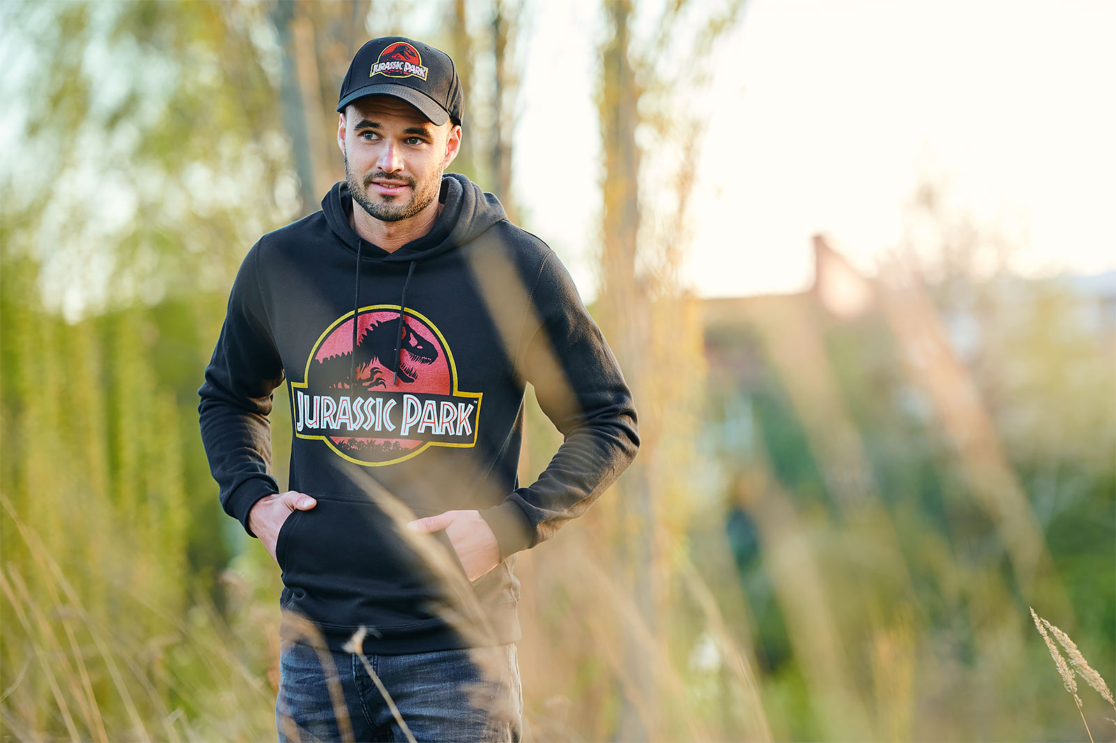 Zdjęcie produktu Jurassic Park - Logo Filmu Bluza z Kapturem czarna