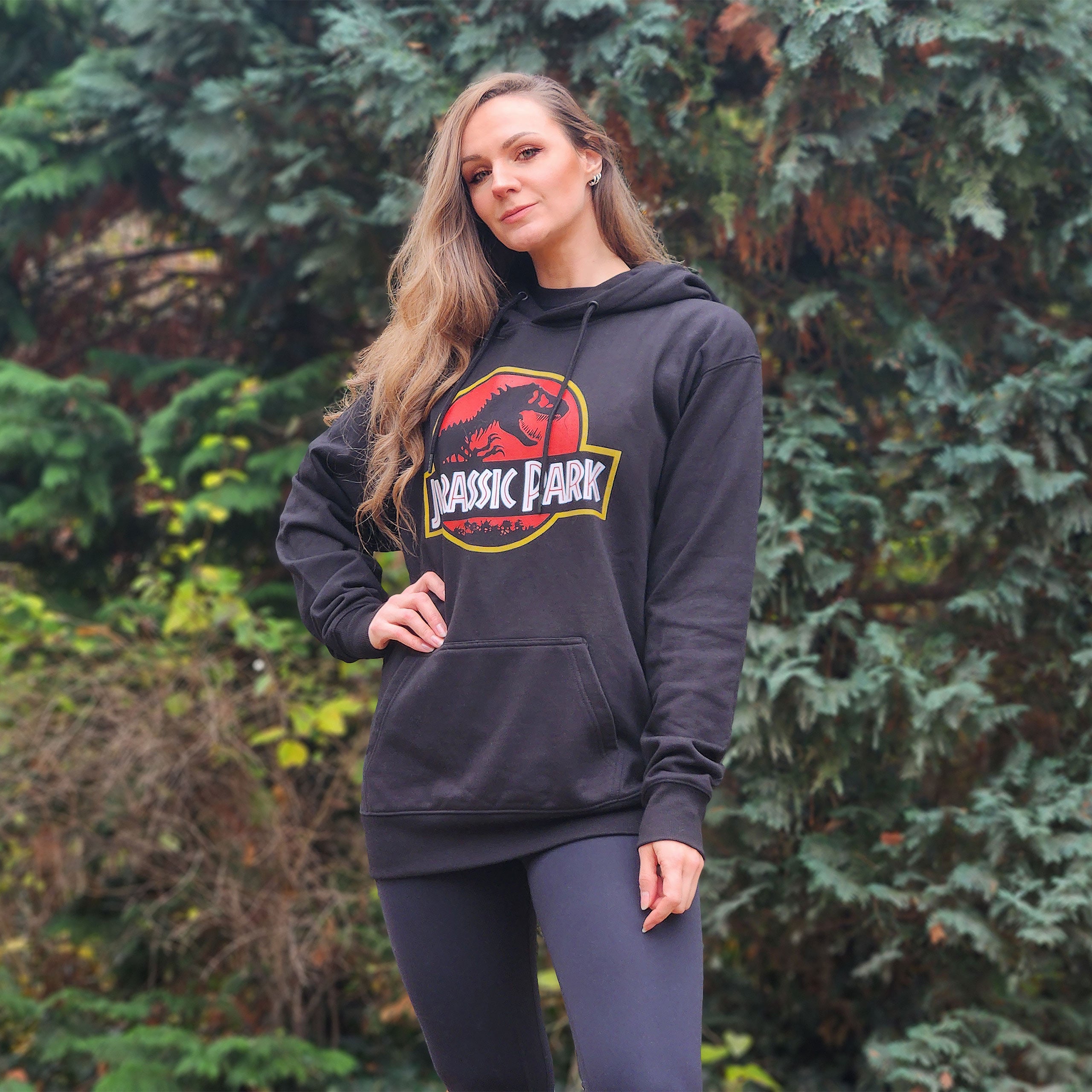 Zdjęcie produktu Jurassic Park - Logo Filmu Bluza z Kapturem czarna