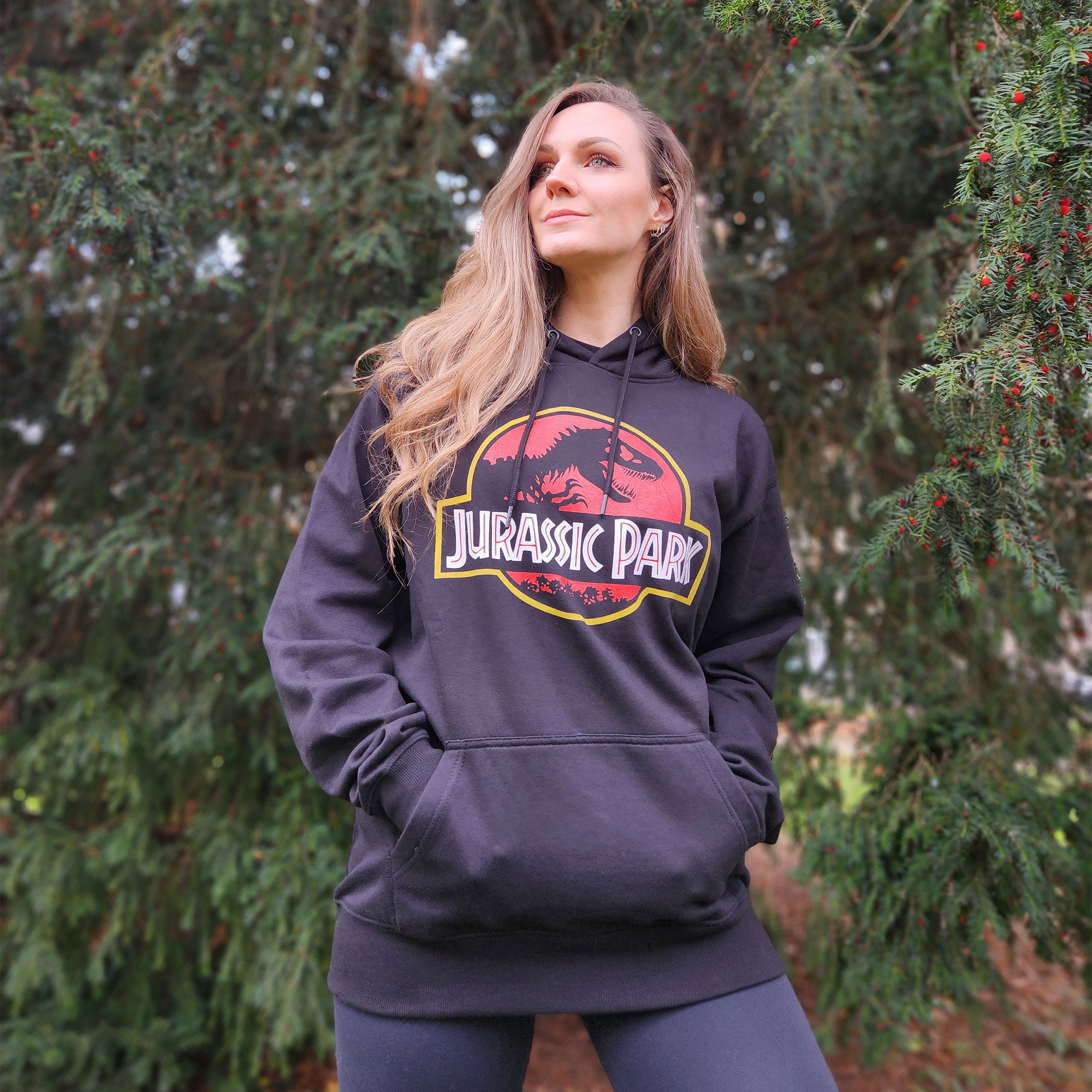 Zdjęcie produktu Jurassic Park - Logo Filmu Bluza z Kapturem czarna