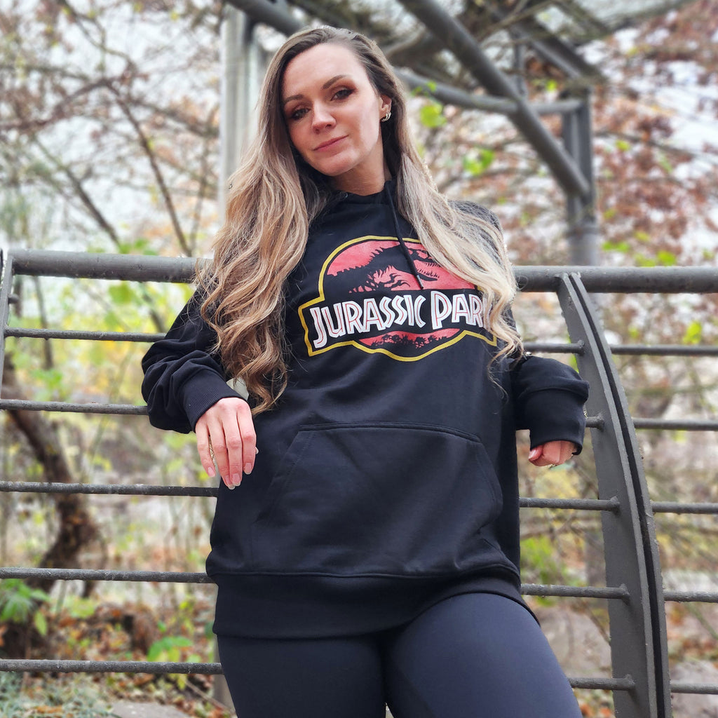 Zdjęcie produktu Jurassic Park - Logo Filmu Bluza z Kapturem czarna