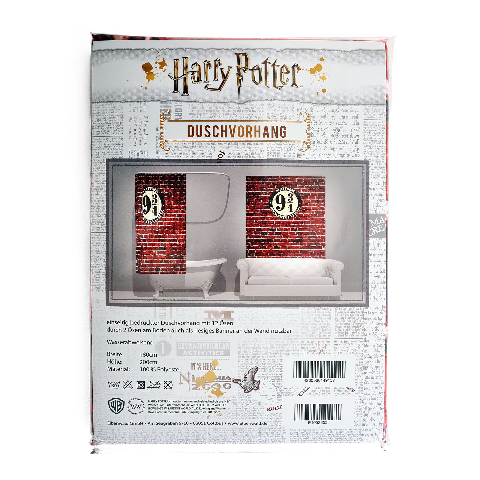 Zdjęcie produktu Harry Potter - Zasłona prysznicowa Peron 9 3/4