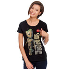 Zdjęcie produktu Strażnicy Galaktyki - Groot Button T-Shirt damska czarna