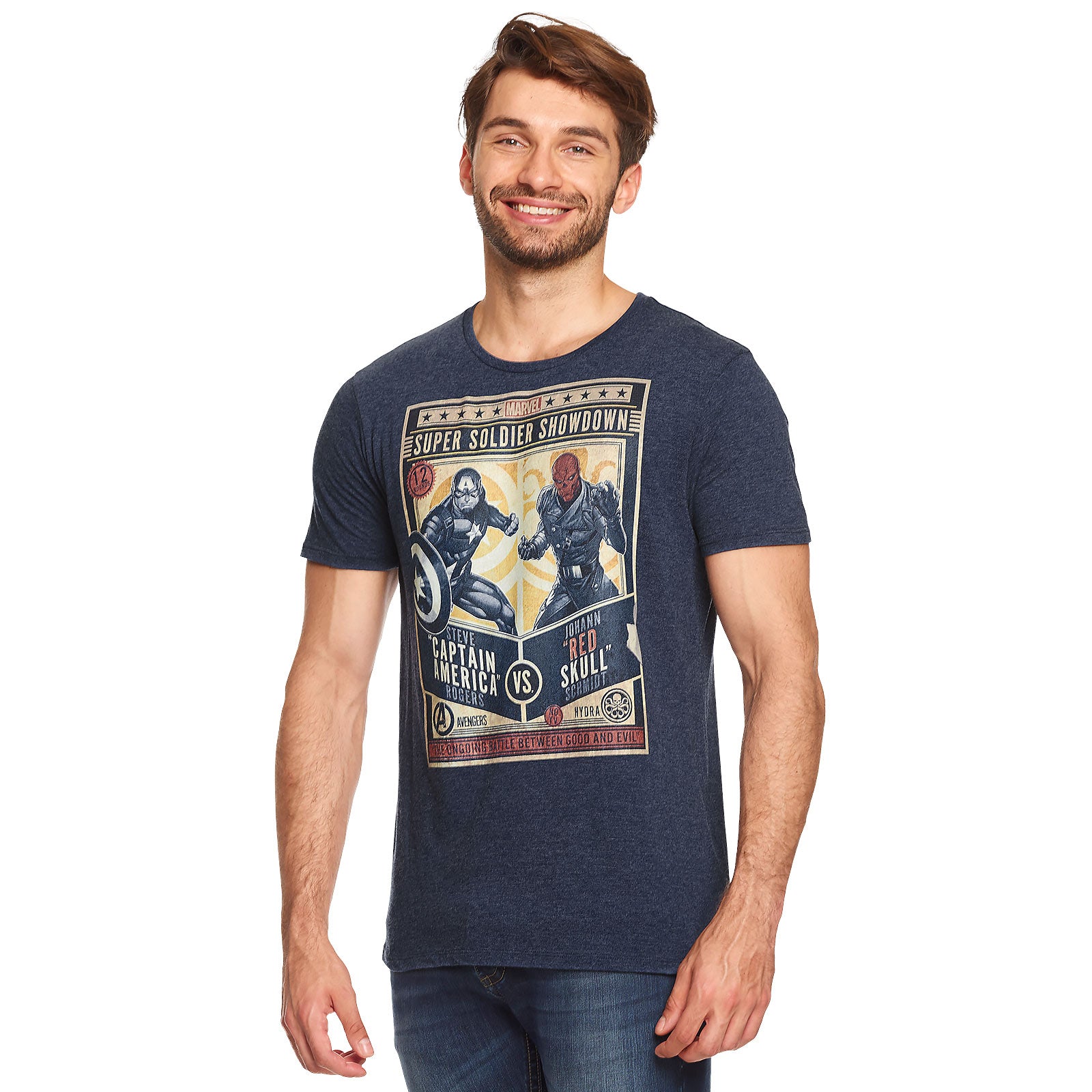 Zdjęcie produktu Captain America - Super Soldier Showdown T-Shirt niebieski