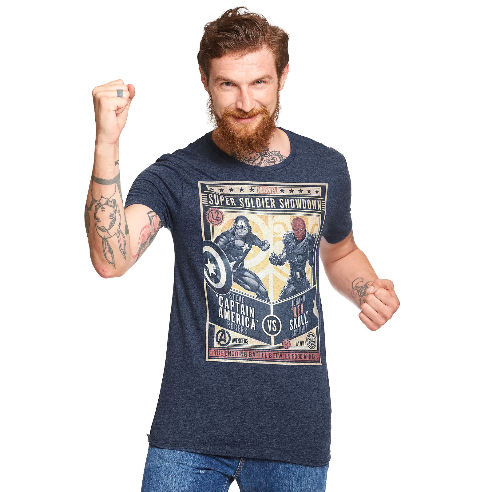Zdjęcie produktu Captain America - Super Soldier Showdown T-Shirt niebieski