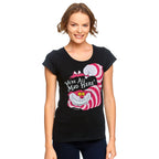 Zdjęcie produktu Alicja w Krainie Czarów - Koszulka z Cheshire Cat dla kobiet, czarna