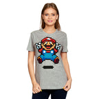 Zdjęcie produktu Super Mario - Jump Pixel T-Shirt damskie szare