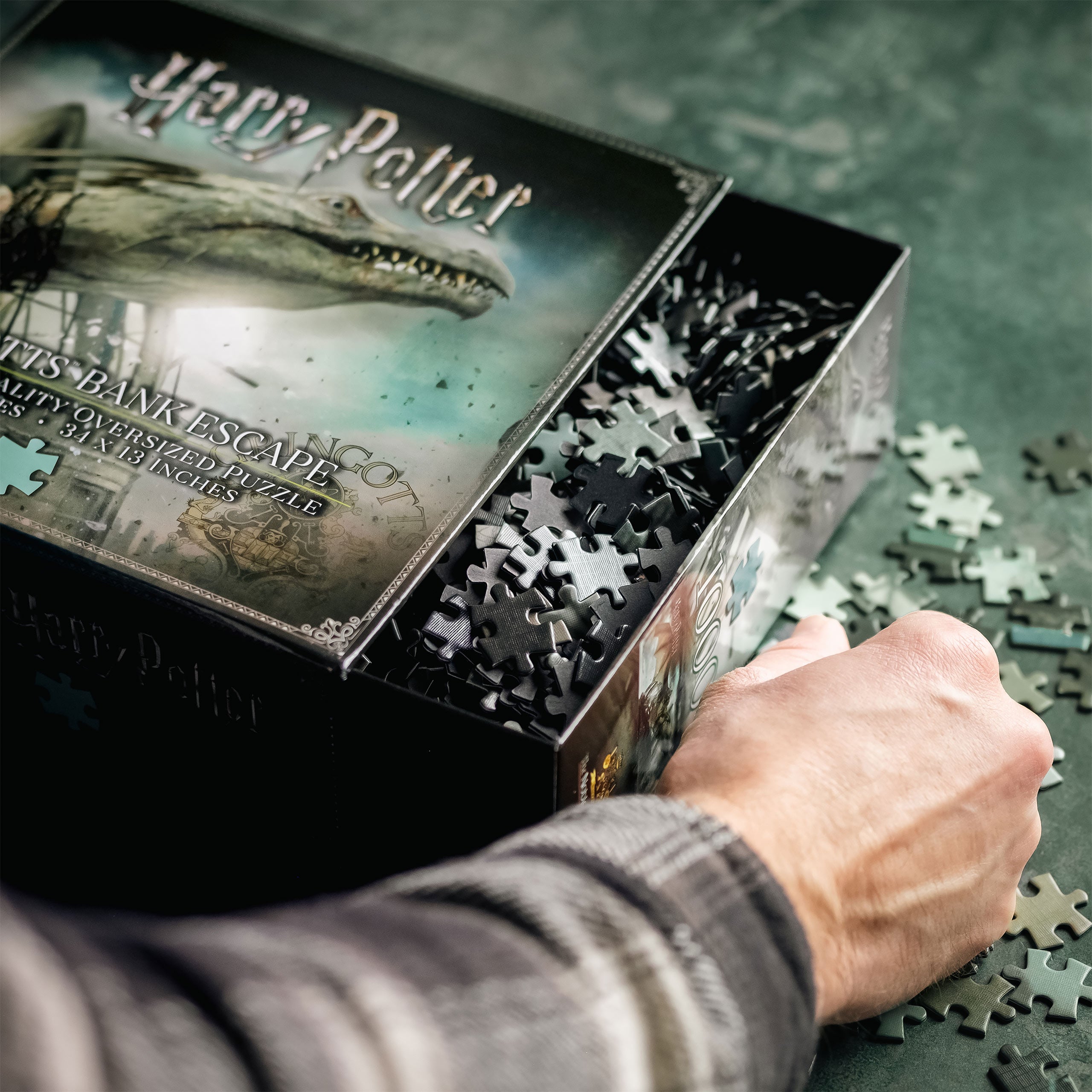 Zdjęcie produktu Harry Potter - Bank Gringotta z smokiem Premium Puzzle