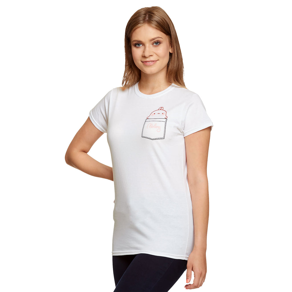 Zdjęcie produktu Molang - Kieszonkowy T-Shirt damski biały