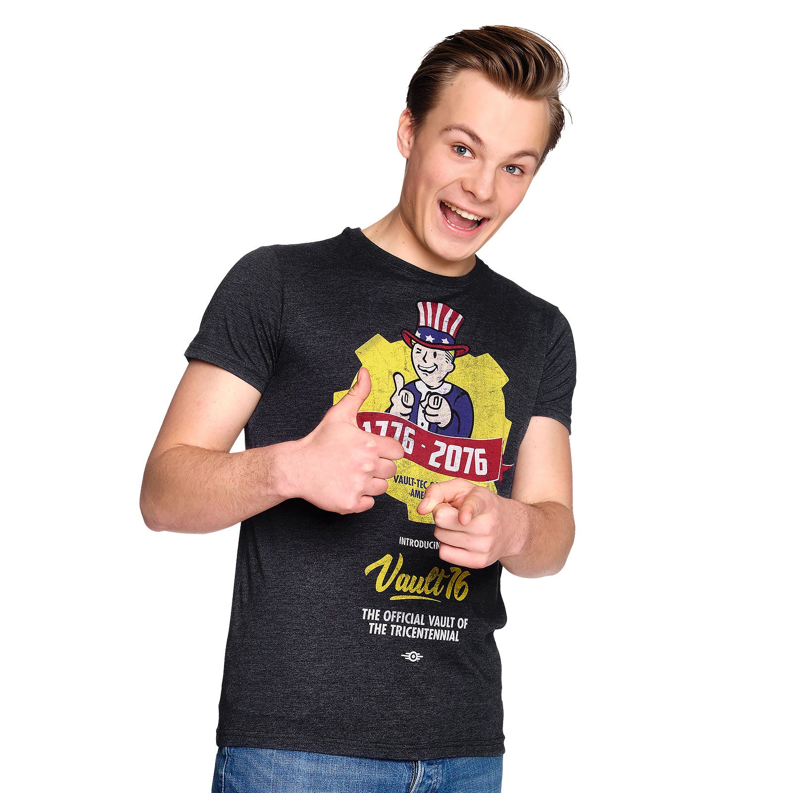 Zdjęcie produktu Fallout - Vault 76 Poster T-Shirt niebieski
