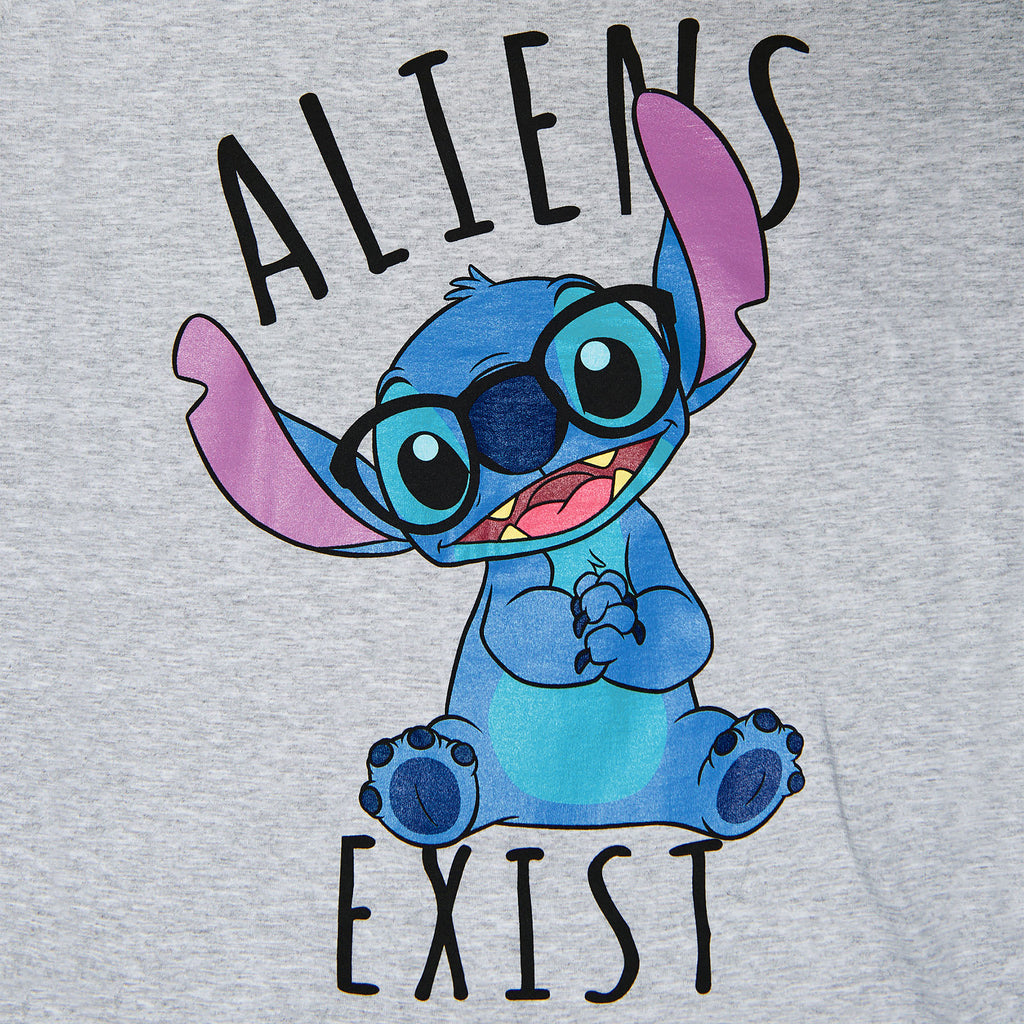 Zdjęcie produktu Lilo & Stitch - Koszulka damska Aliens Exists szara