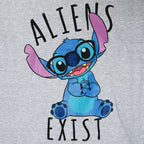 Zdjęcie produktu Lilo & Stitch - Koszulka damska Aliens Exists szara