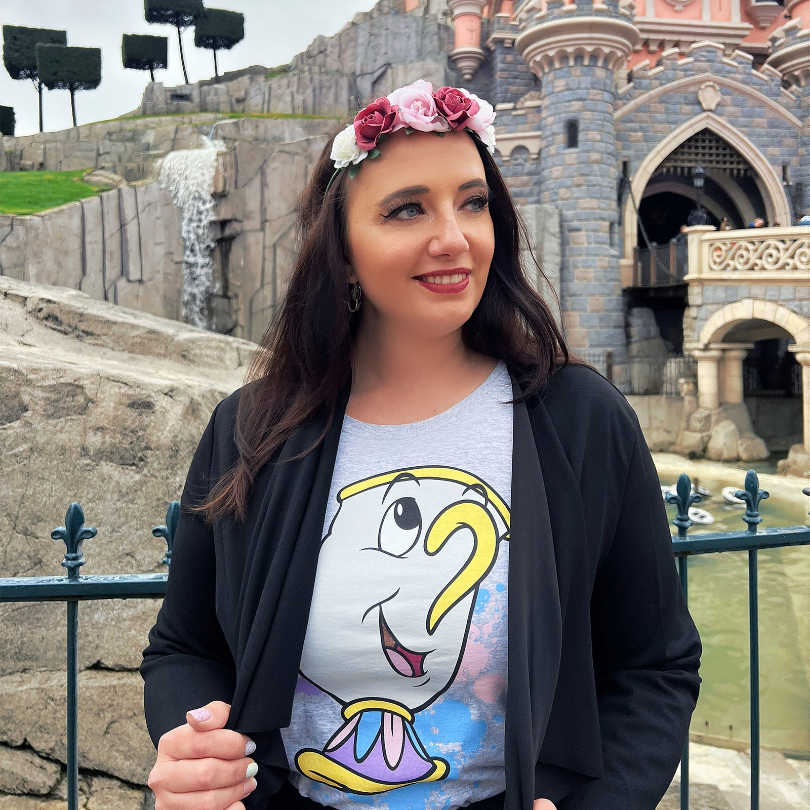Zdjęcie produktu Piękna i Bestia - Tassilo Splatter T-Shirt damski szary