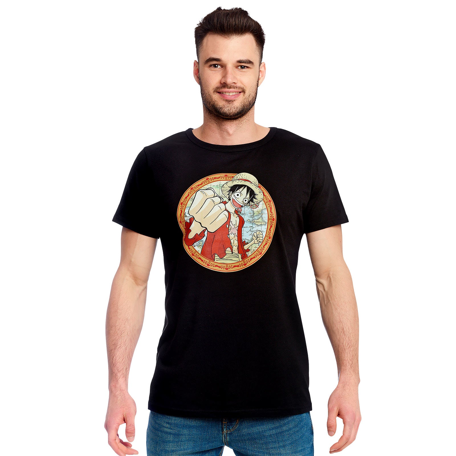 Zdjęcie produktu One Piece - Ruffy Map T-Shirt czarny