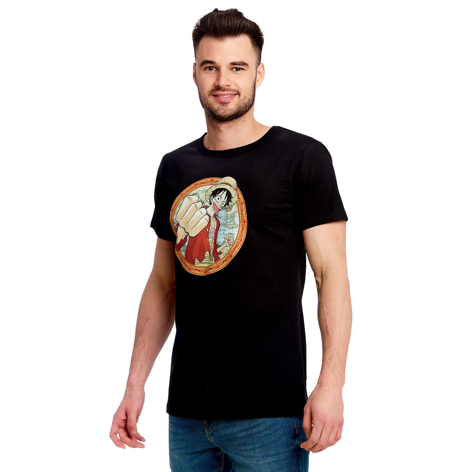 Zdjęcie produktu One Piece - Ruffy Map T-Shirt czarny