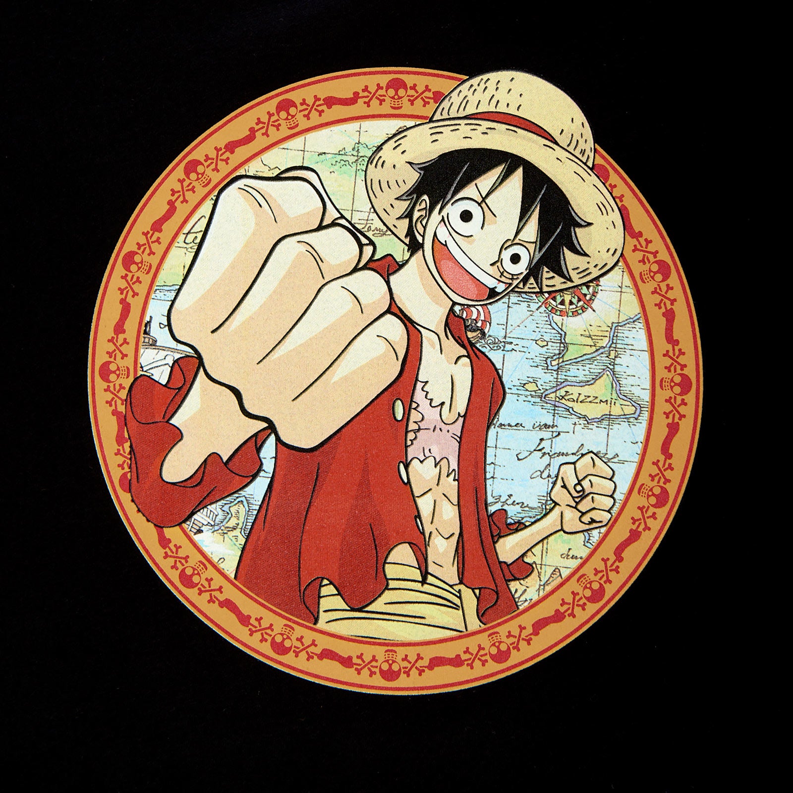 Zdjęcie produktu One Piece - Ruffy Map T-Shirt czarny