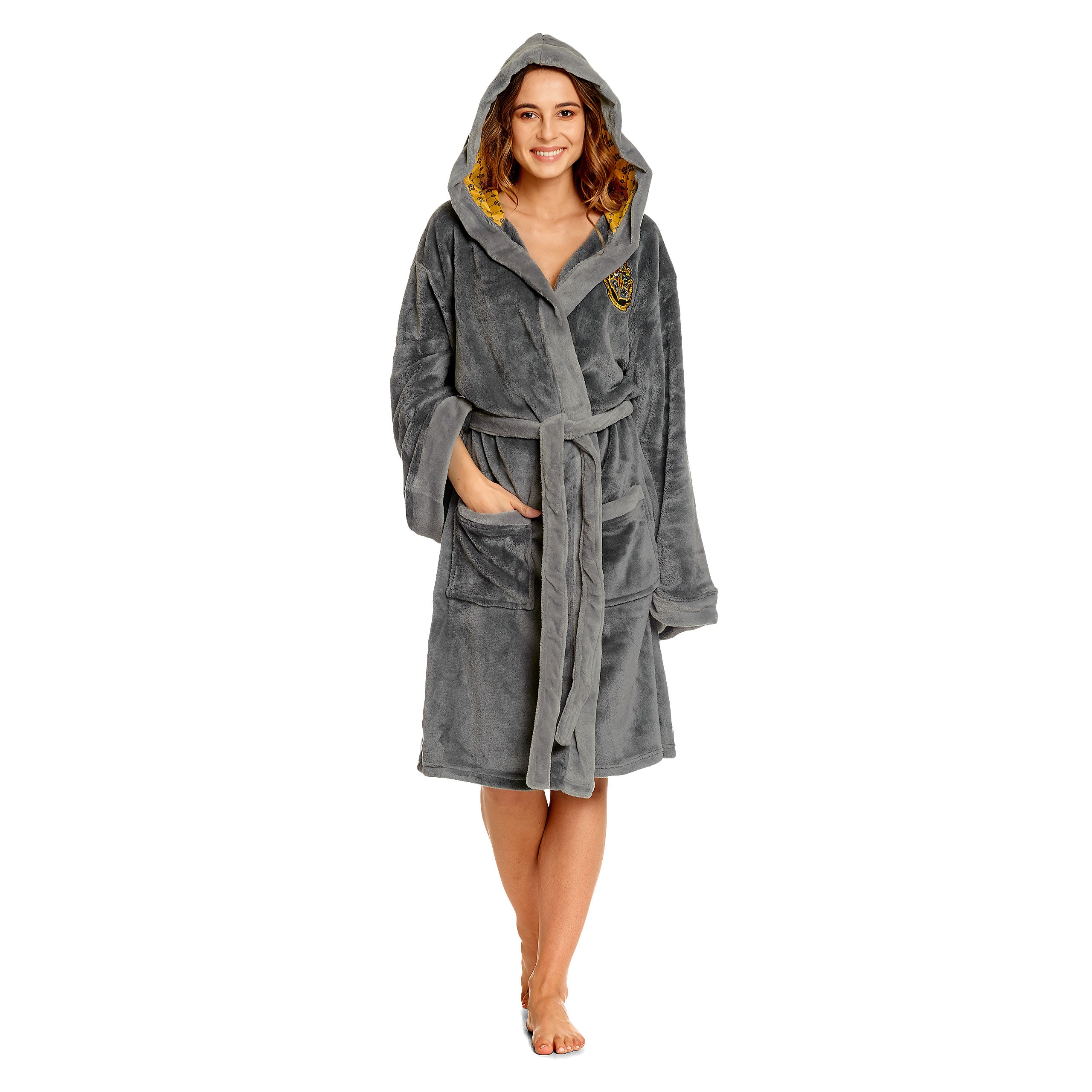 Product image Harry Potter - Hufflepuff Crest Bathrobe gray