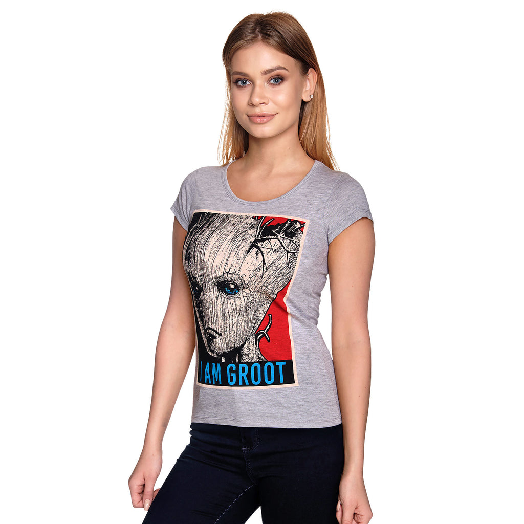 Zdjęcie produktu Guardians of the Galaxy - I Am Groot T-Shirt damskie szare