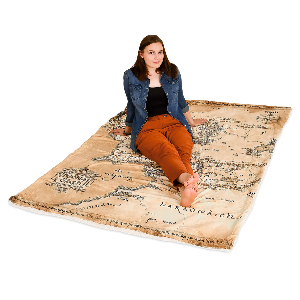 Product image The Lord of the Rings - Middle Earth Map Plush Blanket with Teddy Fur