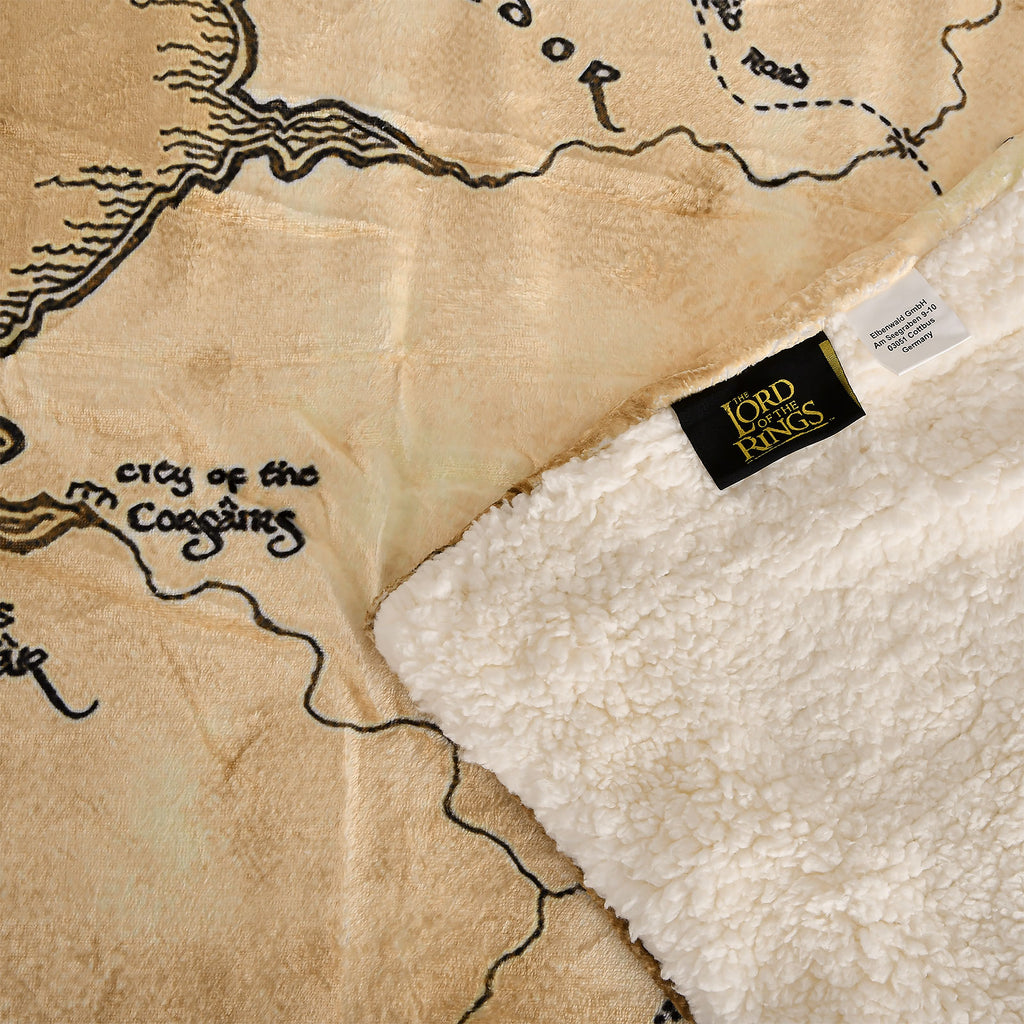 Product image The Lord of the Rings - Middle Earth Map Plush Blanket with Teddy Fur
