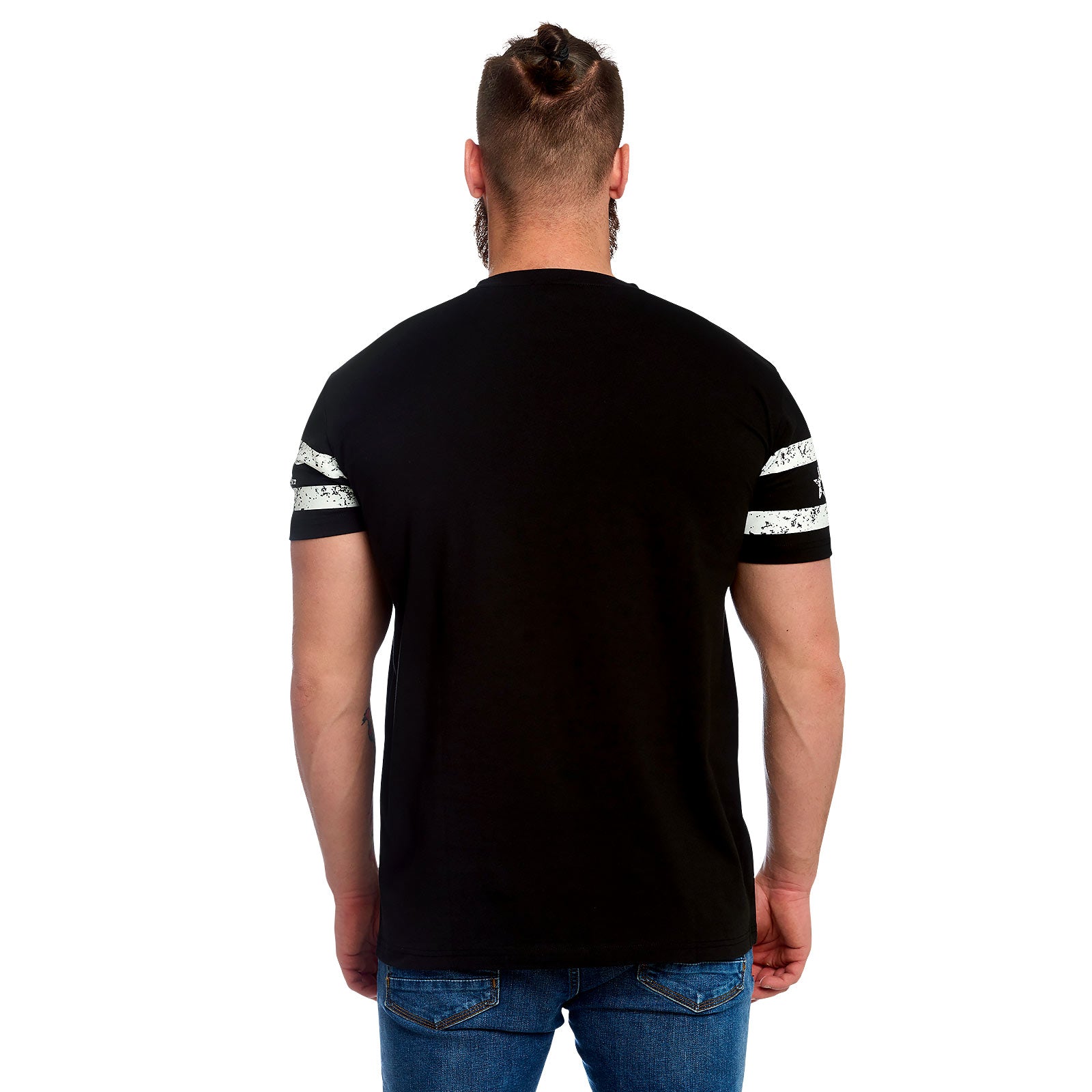 Zdjęcie produktu Punisher - Koszulka z logo czaszki z nadrukiem na rękawie, czarna