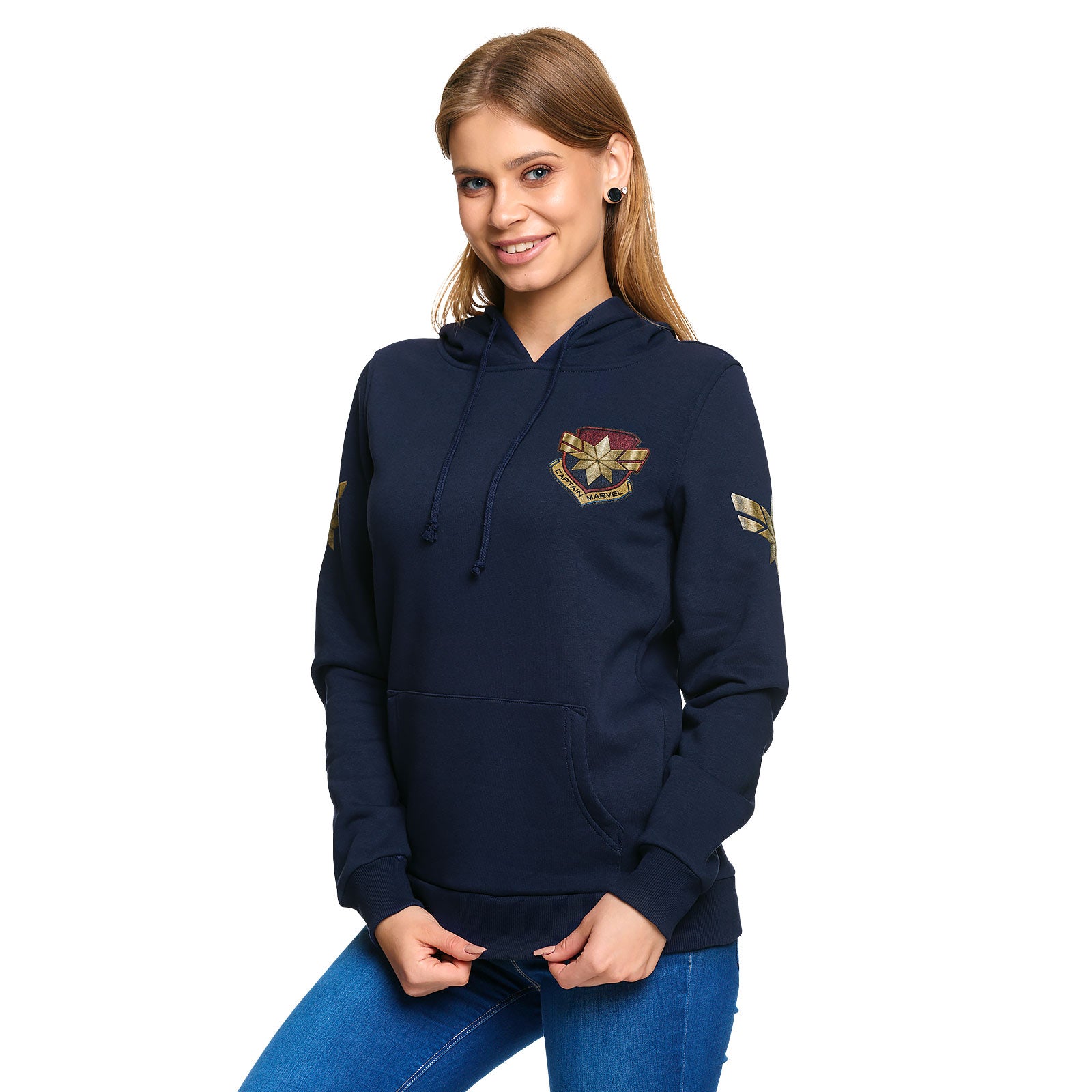 Zdjęcie produktu Captain Marvel - Bluza z kapturem Star Logo damska niebieska