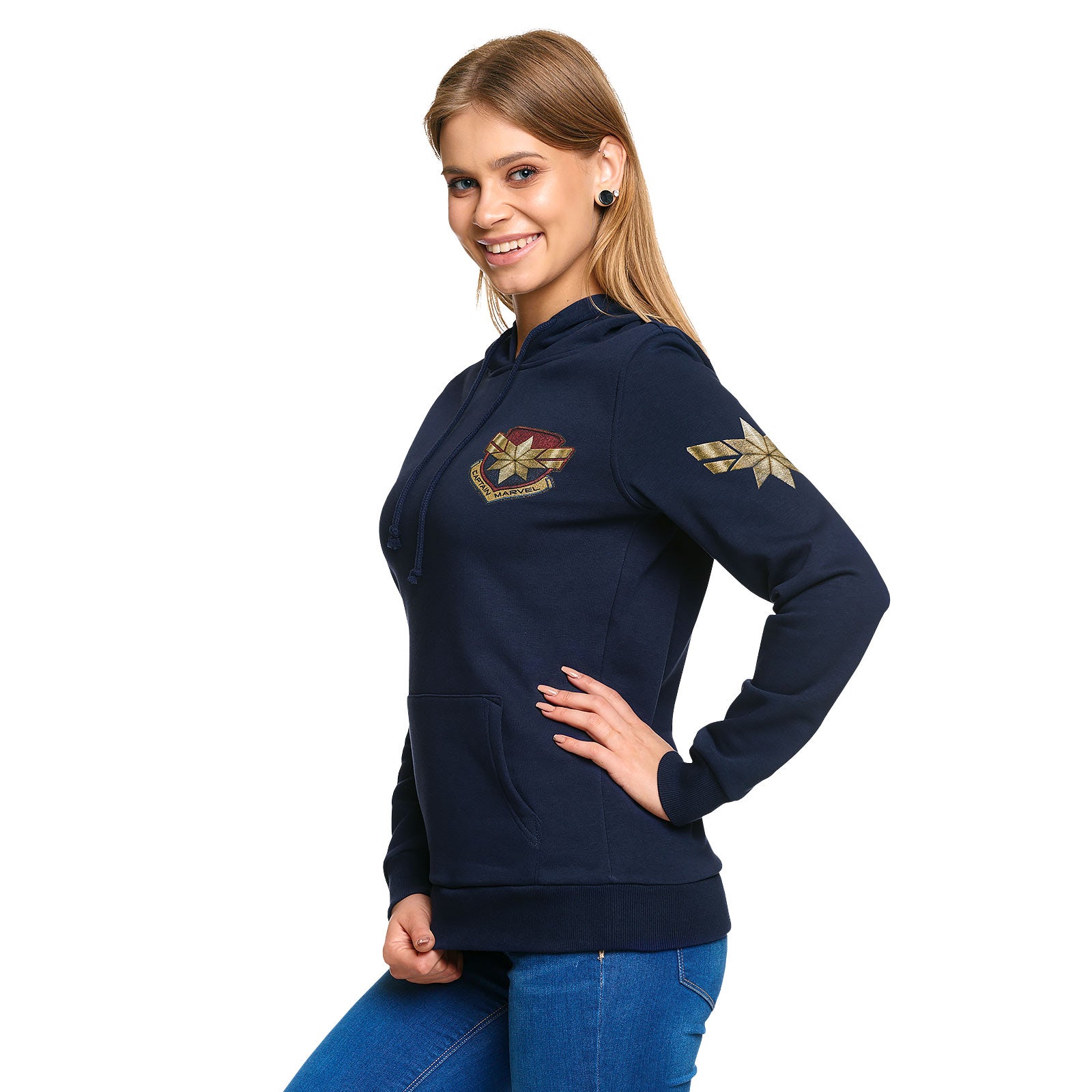 Zdjęcie produktu Captain Marvel - Bluza z kapturem Star Logo damska niebieska