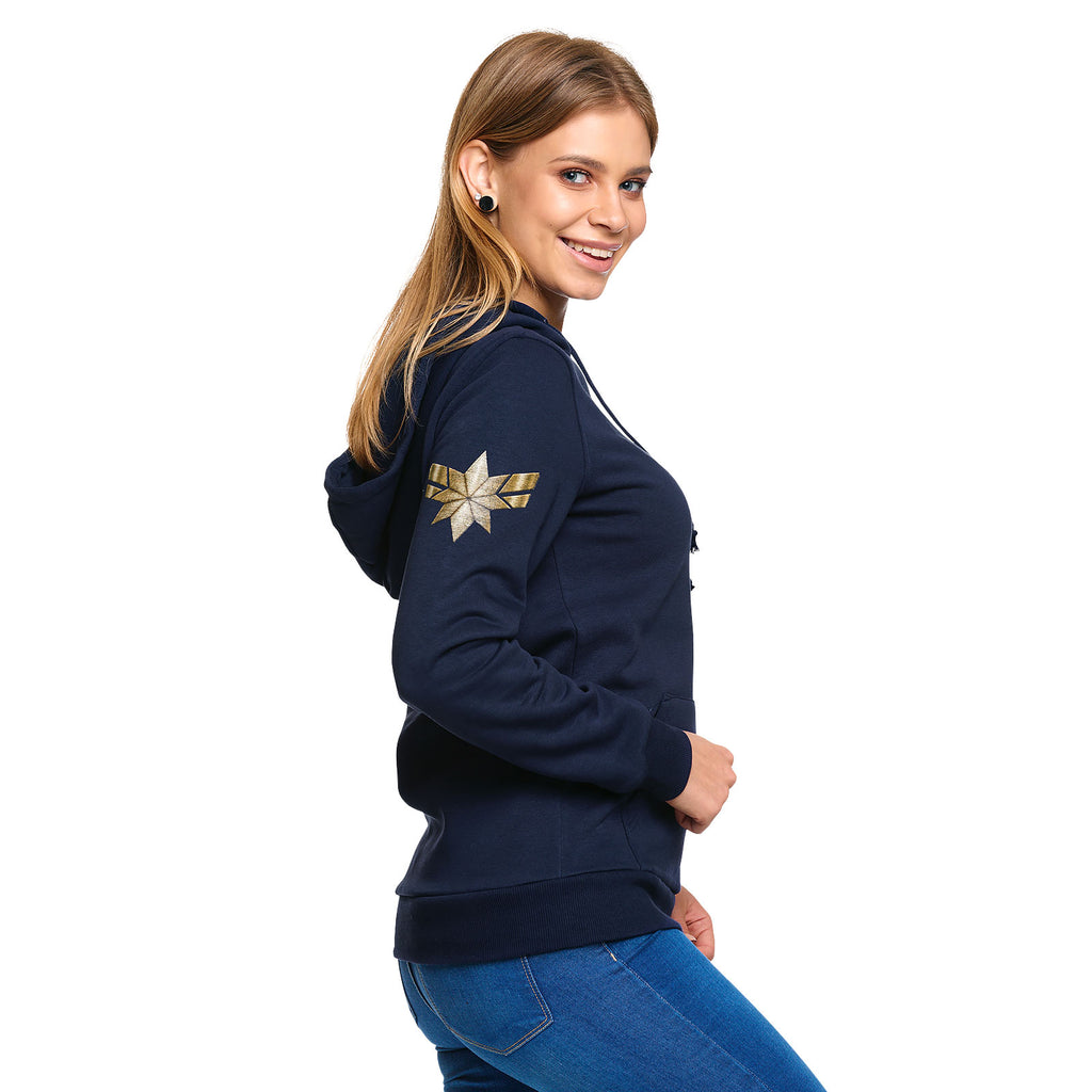 Zdjęcie produktu Captain Marvel - Bluza z kapturem Star Logo damska niebieska