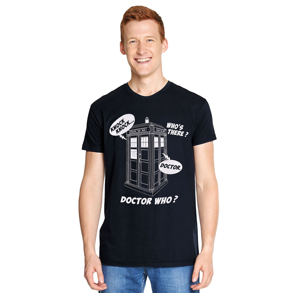 Zdjęcie produktu Doctor Who - Tardis Knock Knock T-Shirt niebieski