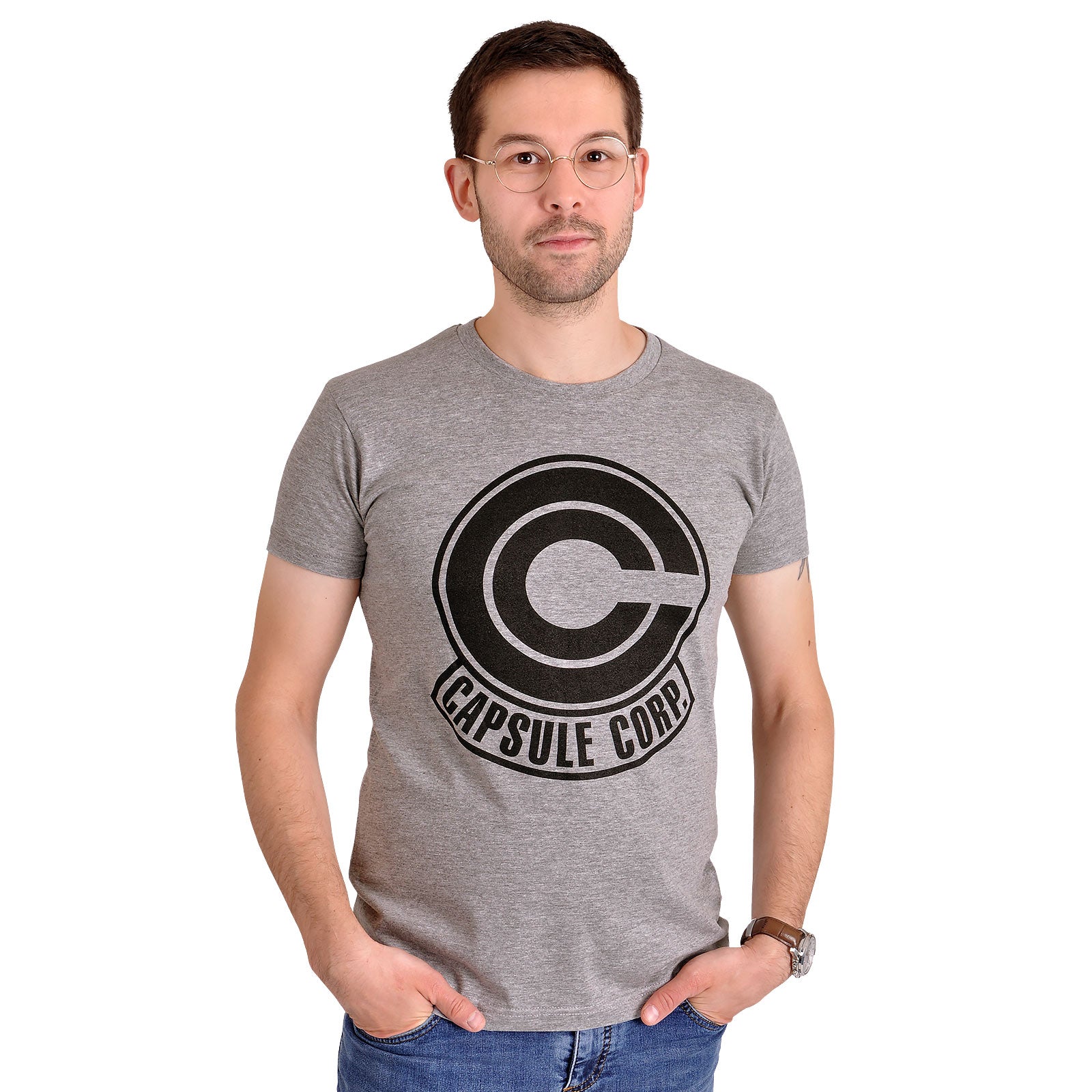 Zdjęcie produktu Dragon Ball Z - Koszulka z logo Capsule Corporation szara