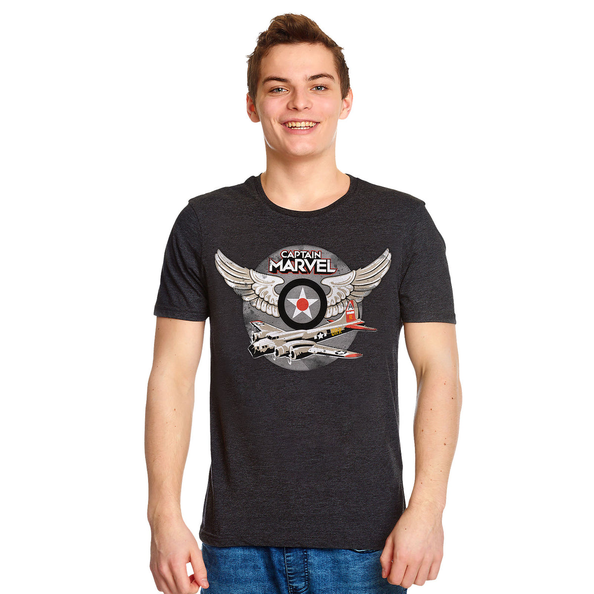 Zdjęcie produktu Captain Marvel - Air Force Pilot T-Shirt szary