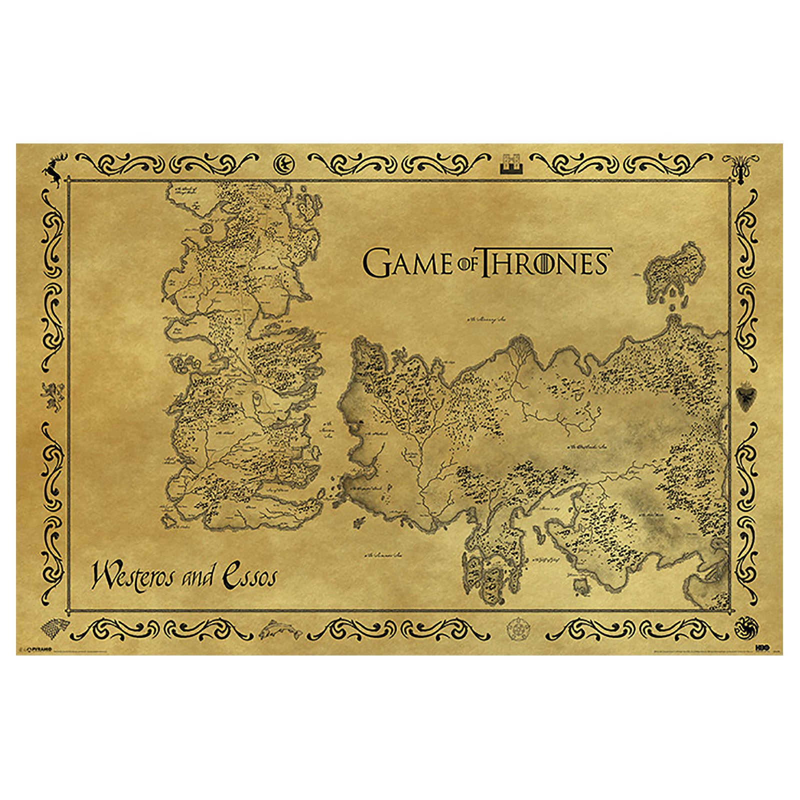 Zdjęcie produktu Gra o Tron - Mapa Westeros i Essos Maxi Plakat