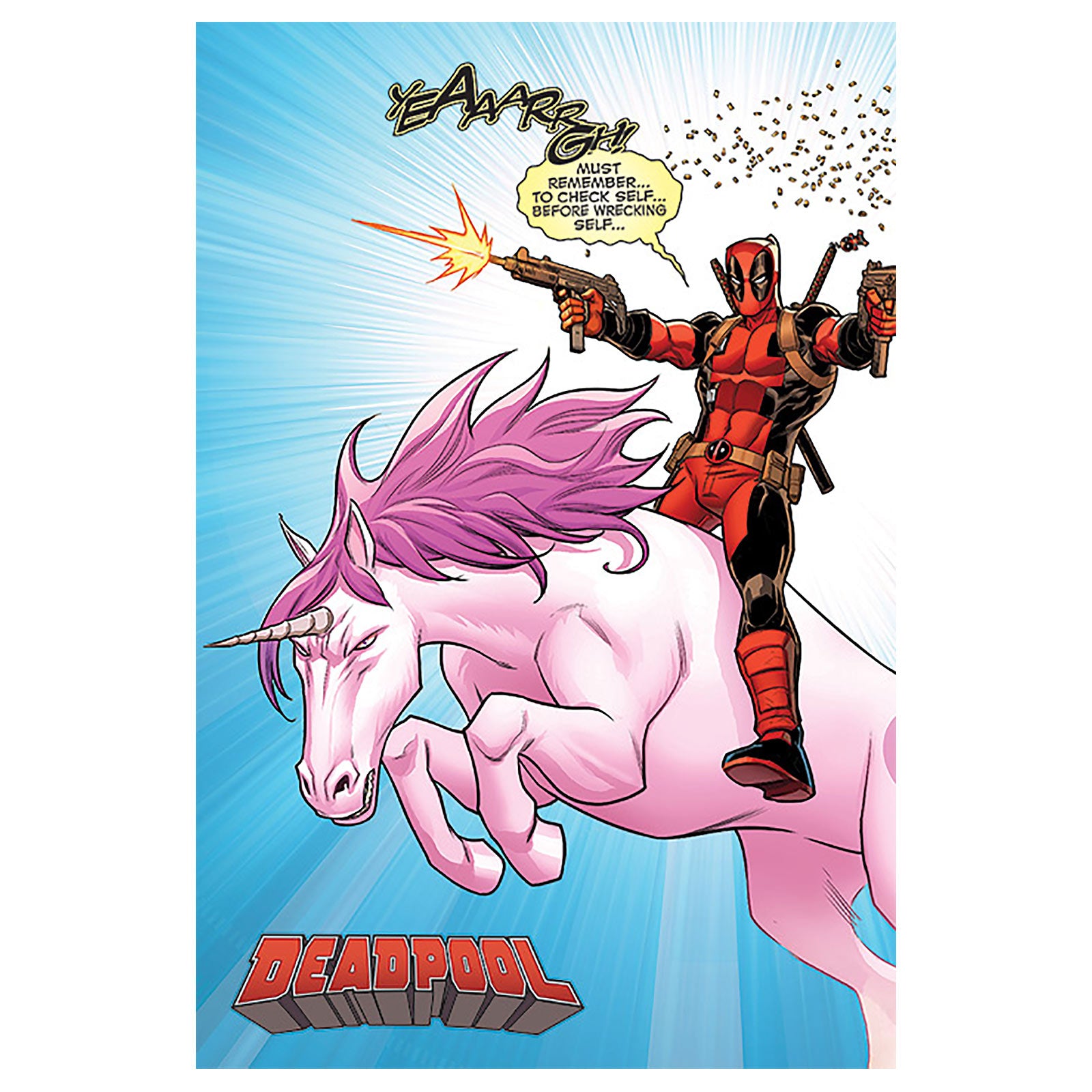 Zdjęcie produktu Deadpool - Przejażdżka na Jednorożcu Maxi Plakat