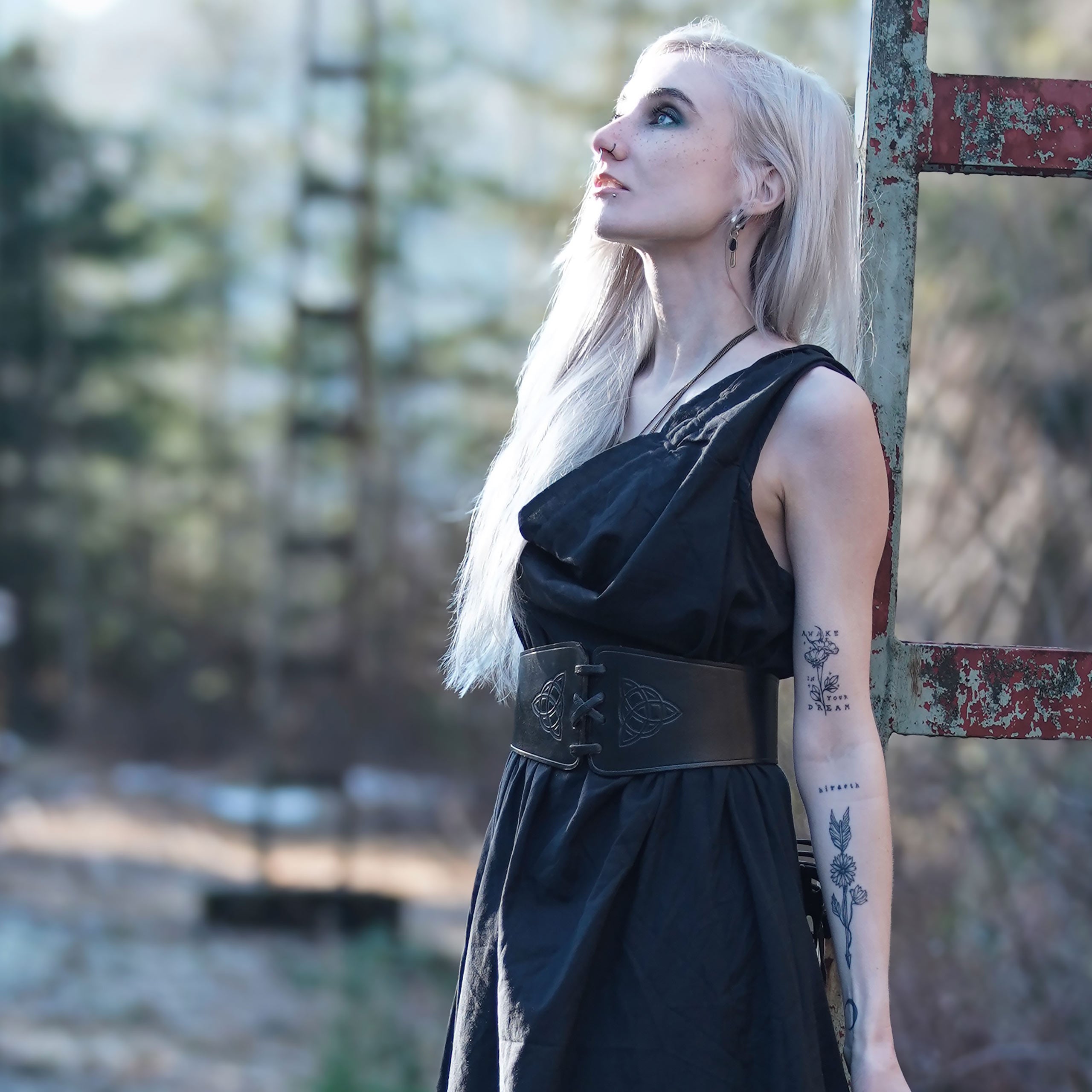 Product image Medieval Waist Cincher Alana with Celtic Embossing Black