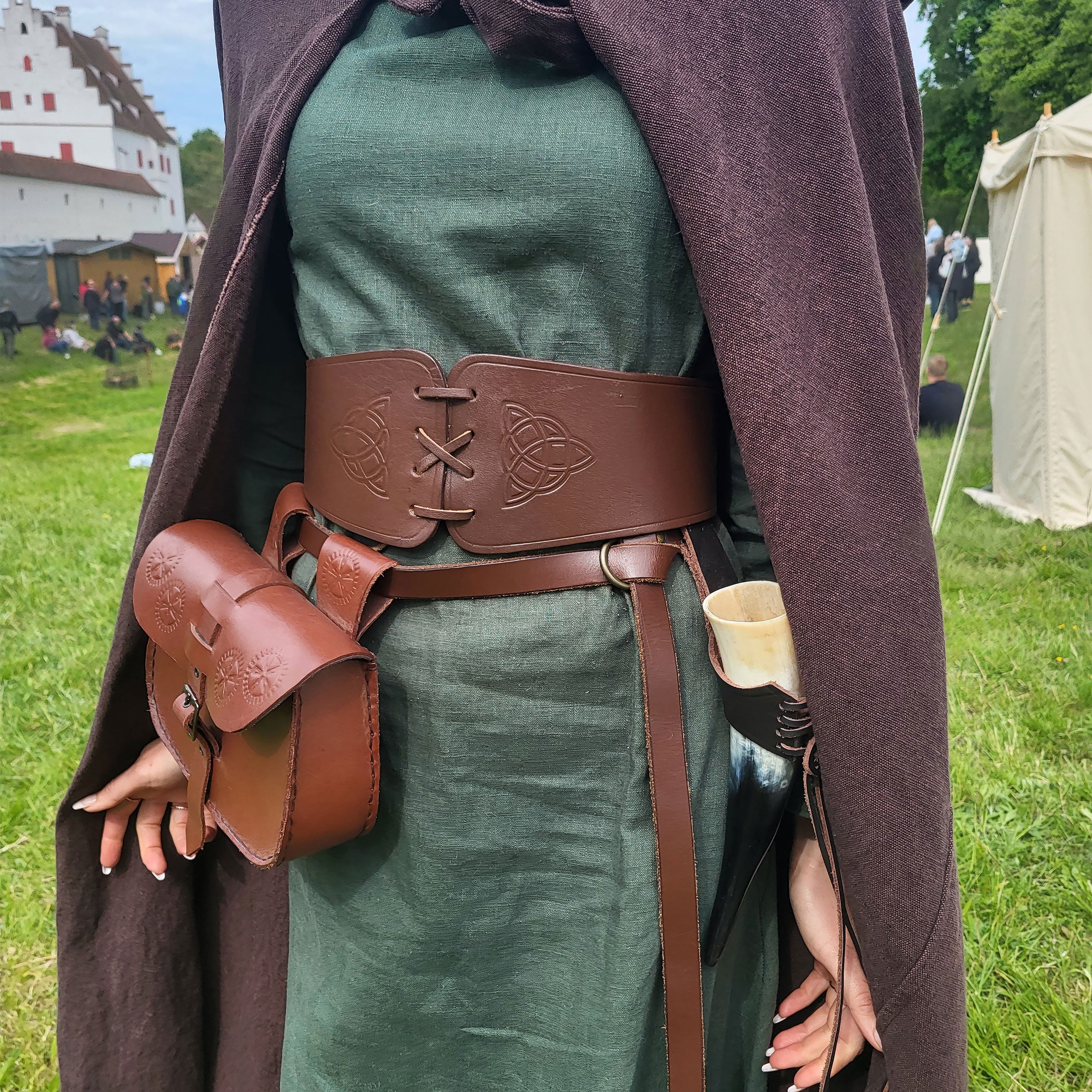 Product image Medieval Corset Belt Alana with Celtic Embossing brown